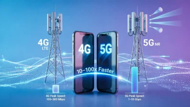 الفرق بين شبكات 4G و5G من حيث السرعة والأداء
