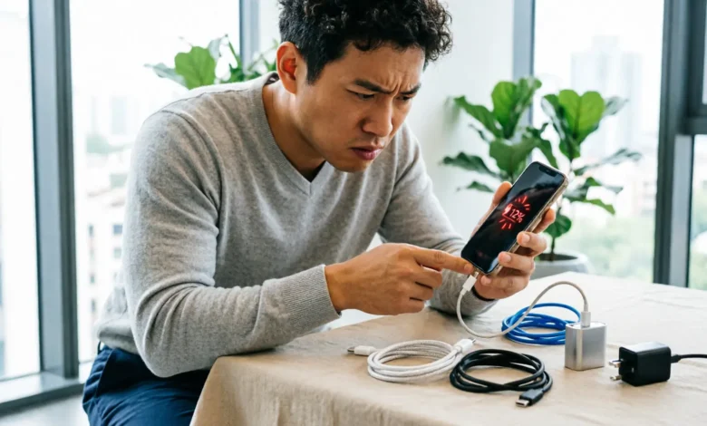 حل مشكلة الهاتف لا يشحن رغم توصيل الشاحن